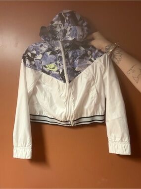 Nike kids Bomber Jacket with Blue Floral Hood